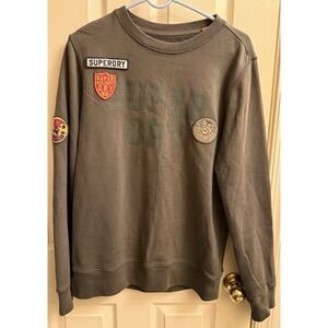 Superdry Long Sleeve Mens Medium Crewneck Sweatshirt Pullover Olive Green